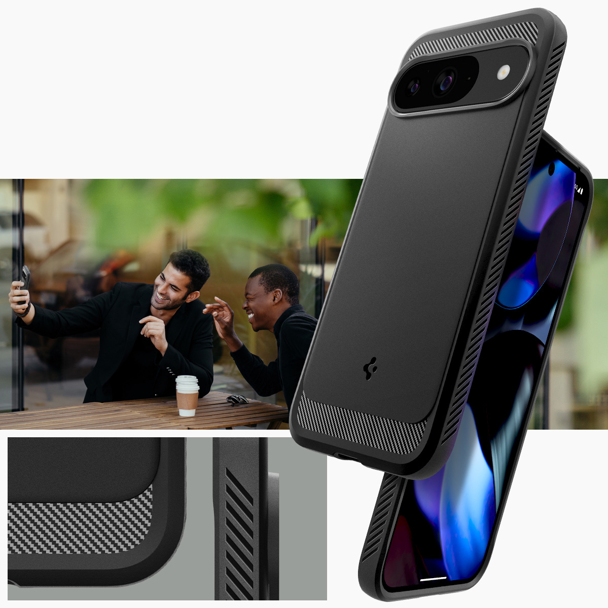 Etui Spigen Rugged Armor do Google Pixel 9 / 9 Pro, czarne